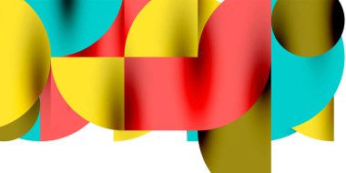 Teknik, dairesel şekilleri, geometrik sanatı en aza indirir. Vektör modern çemberler