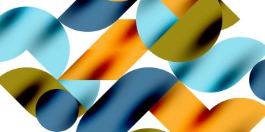 Teknik, dairesel şekilleri, geometrik sanatı en aza indirir. Vektör modern çemberler