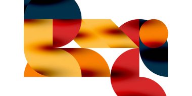 Teknik, dairesel şekilleri, geometrik sanatı en aza indirir. Vektör modern çemberler