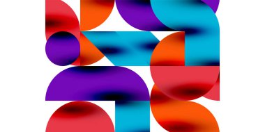 Gölge etkisi parlak daireler ve yuvarlak üçgenler geometrik modern sanat. Duvar Kağıdı, Sancak, Arkaplan, Kart, Kitap İllüstrasyonu, İniş Sayfası