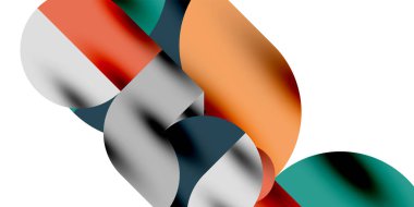 Teknik, dairesel şekilleri, geometrik sanatı en aza indirir. Vektör modern çemberler
