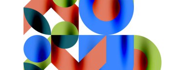 Duvarkağıdı, afiş, arkaplan veya iniş için gölgeli metal renk çemberleri ve diğer geometrik elementler