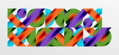 Daireler ve gölgeler. Renkli yuvarlak elementler, üçgenler, yarı daireler ve diğer şekiller. Duvar Kağıdı, Sancak, Arkaplan, Kart, Kitap İllüstrasyonu, İniş Sayfası