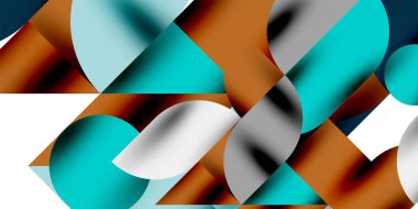 Gölge etkisi parlak daireler ve yuvarlak üçgenler geometrik modern sanat. Duvar Kağıdı, Sancak, Arkaplan, Kart, Kitap İllüstrasyonu, İniş Sayfası