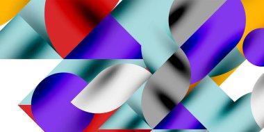 Teknik, dairesel şekilleri, geometrik sanatı en aza indirir. Vektör modern çemberler