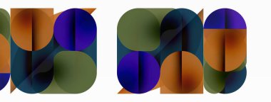 Çemberler ve yuvarlak şekiller geometrik arka planı en aza indirir. Duvar kağıdı, pankart, arkaplan veya iniş için şeffaf geometrik şekiller