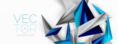 Minimum geometrik soyut arkaplan. Düşük poliamik dinamik üçgen tasarımı. Duvar kağıdı, afiş, arkaplan veya iniş için moda tekno iş şablonu