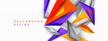Minimum geometrik soyut arkaplan. Düşük poliamik dinamik üçgen tasarımı. Duvar kağıdı, afiş, arkaplan veya iniş için moda tekno iş şablonu