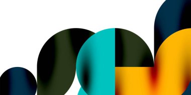 Gölge etkisi parlak daireler ve yuvarlak üçgenler geometrik modern sanat. Duvar Kağıdı, Sancak, Arkaplan, Kart, Kitap İllüstrasyonu, İniş Sayfası