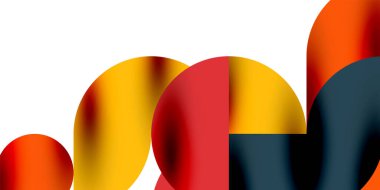 Teknik, dairesel şekilleri, geometrik sanatı en aza indirir. Vektör modern çemberler