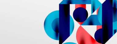 Daireler ve gölgeler. Renkli yuvarlak elementler, üçgenler, yarı daireler ve diğer şekiller. Duvar Kağıdı, Sancak, Arkaplan, Kart, Kitap İllüstrasyonu, İniş Sayfası