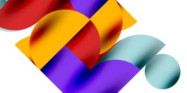 Teknik, dairesel şekilleri, geometrik sanatı en aza indirir. Vektör modern çemberler