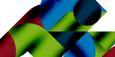 Teknik, dairesel şekilleri, geometrik sanatı en aza indirir. Vektör modern çemberler