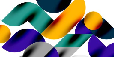 Gölge etkisi parlak daireler ve yuvarlak üçgenler geometrik modern sanat. Duvar Kağıdı, Sancak, Arkaplan, Kart, Kitap İllüstrasyonu, İniş Sayfası