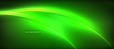 Neon parlayan daire ışınları, karanlıkta ışık saçan yuvarlak çizgiler, gezegen tarzı neon dalga çizgileri. Duvar kağıdı, afiş, arkaplan için enerji yüklü elektrik konsept tasarımı