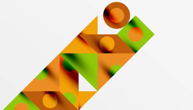 Renkli üçgenler kare geometrik tasarımı daire içine alır. Duvar kağıdı, afiş, arkaplan, kart, kitap illüstrasyonu, iniş sayfası için soyut arkaplan