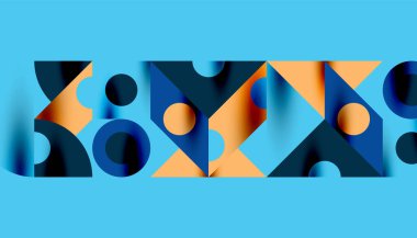 Renkli üçgenler kare geometrik tasarımı daire içine alır. Duvar kağıdı, afiş, arkaplan, kart, kitap illüstrasyonu, iniş sayfası için soyut arkaplan