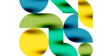 Teknik, dairesel şekilleri, geometrik sanatı en aza indirir. Vektör modern çemberler