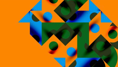 Renkli üçgenler kare geometrik tasarımı daire içine alır. Duvar kağıdı, afiş, arkaplan, kart, kitap illüstrasyonu, iniş sayfası için soyut arkaplan