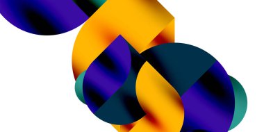 Gölge etkisi parlak daireler ve yuvarlak üçgenler geometrik modern sanat. Duvar Kağıdı, Sancak, Arkaplan, Kart, Kitap İllüstrasyonu, İniş Sayfası