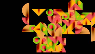 Renkli üçgenler kare geometrik tasarımı daire içine alır. Duvar kağıdı, afiş, arkaplan, kart, kitap illüstrasyonu, iniş sayfası için soyut arkaplan