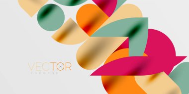 Daireler, yarı daireler, kareler ve yuvarlak şekiller mozaik tekno sanat eserleri. Duvar Kağıdı, Sancak, Arkaplan, Kart, Kitap İllüstrasyonu, İniş Sayfası