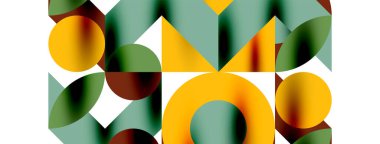 Duvarkağıdı, afiş, arkaplan veya iniş için gölgeli metal renk çemberleri ve diğer geometrik elementler