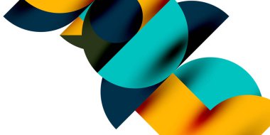 Gölge etkisi parlak daireler ve yuvarlak üçgenler geometrik modern sanat. Duvar Kağıdı, Sancak, Arkaplan, Kart, Kitap İllüstrasyonu, İniş Sayfası