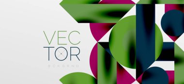 Daireler ve gölgeler. Renkli yuvarlak elementler, üçgenler, yarı daireler ve diğer şekiller. Duvar Kağıdı, Sancak, Arkaplan, Kart, Kitap İllüstrasyonu, İniş Sayfası