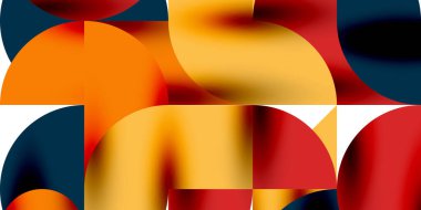 Teknik, dairesel şekilleri, geometrik sanatı en aza indirir. Vektör modern çemberler