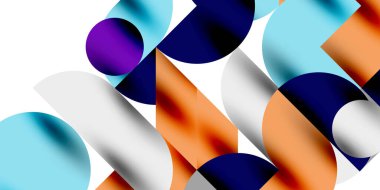 Gölge etkisi parlak daireler ve yuvarlak üçgenler geometrik modern sanat. Duvar Kağıdı, Sancak, Arkaplan, Kart, Kitap İllüstrasyonu, İniş Sayfası