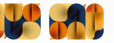 Çemberler ve yuvarlak şekiller geometrik arka planı en aza indirir. Duvar kağıdı, pankart, arkaplan veya iniş için şeffaf geometrik şekiller