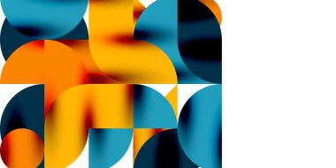 Teknik, dairesel şekilleri, geometrik sanatı en aza indirir. Vektör modern çemberler