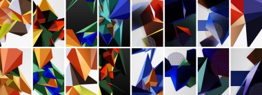 Düşük polimerli üçgenler. Poster geometrik arkaplan. Duvar Kağıdı, Sancak, Arkaplan, Kart, Kitap İllüstrasyonu, İniş Sayfası