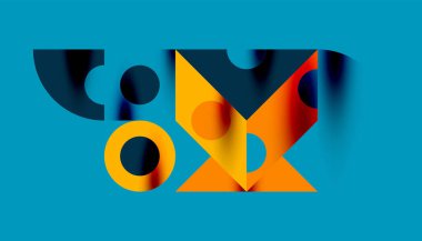 Renkli üçgenler kare geometrik tasarımı daire içine alır. Duvar kağıdı, afiş, arkaplan, kart, kitap illüstrasyonu, iniş sayfası için soyut arkaplan