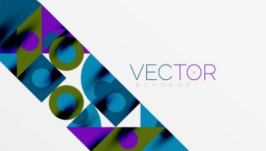 Renkli üçgenler kare geometrik tasarımı daire içine alır. Duvar kağıdı, afiş, arkaplan, kart, kitap illüstrasyonu, iniş sayfası için soyut arkaplan