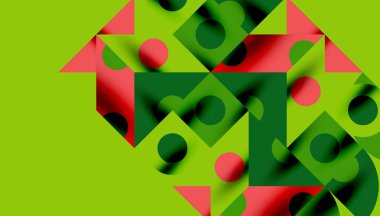 Renkli üçgenler kare geometrik tasarımı daire içine alır. Duvar kağıdı, afiş, arkaplan, kart, kitap illüstrasyonu, iniş sayfası için soyut arkaplan