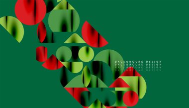 Renkli güzel daireler, yarı daireler, kareler ve yuvarlak üçgenler. Duvar kağıdı, afiş, arkaplan, kart, kitap illüstrasyonu, iniş sayfası için geometrik mozaik mozaik desen soyut arkaplan