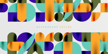 Daireler, yarı daireler, kareler ve yuvarlak şekiller mozaik tekno sanat eserleri. Duvar Kağıdı, Sancak, Arkaplan, Kart, Kitap İllüstrasyonu, İniş Sayfası