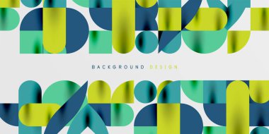 Daireler, yarı daireler, kareler ve yuvarlak şekiller mozaik tekno sanat eserleri. Duvar Kağıdı, Sancak, Arkaplan, Kart, Kitap İllüstrasyonu, İniş Sayfası