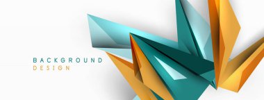 Minimum geometrik soyut arkaplan. Düşük poliamik dinamik üçgen tasarımı. Duvar kağıdı, afiş, arkaplan veya iniş için moda tekno iş şablonu