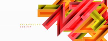 Çizgi zig zag dinamik geometrik soyut arkaplan. Gölge ve ışık efektli renkli çizgiler, çeşitli rotalar konsepti. Duvar kağıdı, bayrak, arkaplan, kart için vektör illüstrasyonu