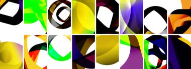 Dalgalar, renkli şekiller ve üç boyutlu gölge efektiyle soyut arkaplan koleksiyonu. Duvar Kağıdı, Sancak, Arkaplan, Kart, Kitap İllüstrasyonu, İniş Sayfası