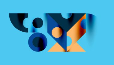 Renkli üçgenler kare geometrik tasarımı daire içine alır. Duvar kağıdı, afiş, arkaplan, kart, kitap illüstrasyonu, iniş sayfası için soyut arkaplan