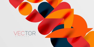 Daireler, yarı daireler, kareler ve yuvarlak şekiller mozaik tekno sanat eserleri. Duvar Kağıdı, Sancak, Arkaplan, Kart, Kitap İllüstrasyonu, İniş Sayfası