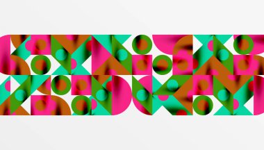 Renkli üçgenler kare geometrik tasarımı daire içine alır. Duvar kağıdı, afiş, arkaplan, kart, kitap illüstrasyonu, iniş sayfası için soyut arkaplan