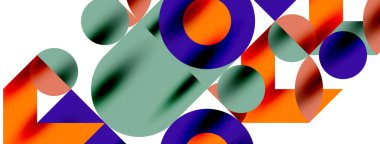 Daire deseni, çizgiler ve oklarla yuvarlak elementler Duvar kağıdı, pankart, arkaplan veya iniş için bileşimi