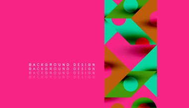 Renkli üçgenler kare geometrik tasarımı daire içine alır. Duvar kağıdı, afiş, arkaplan, kart, kitap illüstrasyonu, iniş sayfası için soyut arkaplan