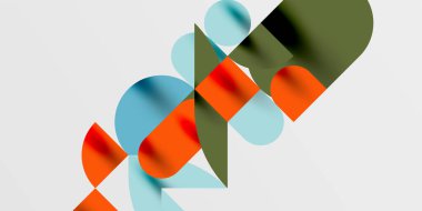 Daireler, yarı daireler, kareler ve yuvarlak şekiller mozaik tekno sanat eserleri. Duvar Kağıdı, Sancak, Arkaplan, Kart, Kitap İllüstrasyonu, İniş Sayfası