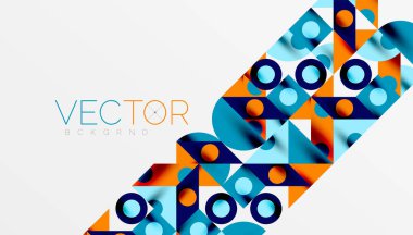 Renkli üçgenler kare geometrik tasarımı daire içine alır. Duvar kağıdı, afiş, arkaplan, kart, kitap illüstrasyonu, iniş sayfası için soyut arkaplan